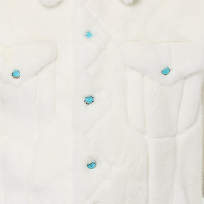 LOUIS VUITTON FW24 White Fur Coat Single Breasted with Back Logo Embroidery. 1AFXB6 圖 6