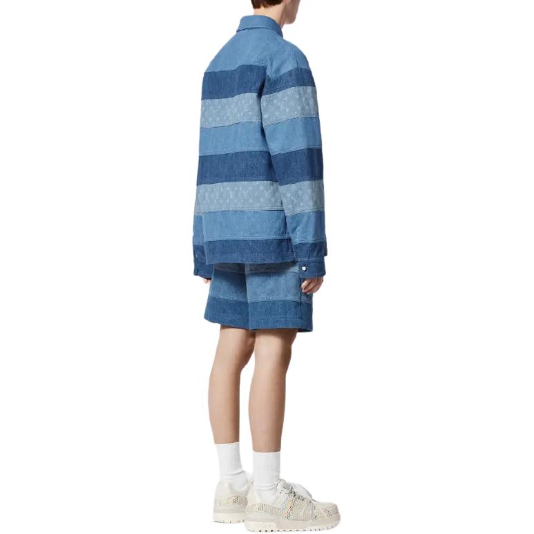 Purchase LOUIS VUITTON FW24 Wide Stripe Button Long Sleeve Polo Shirt Men’s Blue. 1AFQBU