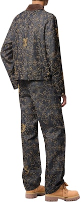 LOUIS VUITTON FW24 x Timberland Jaket Denim Coklat Logo Bordir 1AFWXM Shop LOUIS VUITTON FW24 x Timberland Jaket Denim Coklat Logo Bordir 1AFWXM