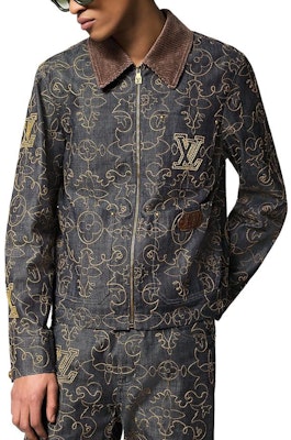 LOUIS VUITTON FW24 x Timberland Jaket Denim Coklat Logo Bordir 1AFWXM Purchase LOUIS VUITTON FW24 x Timberland Jaket Denim Coklat Logo Bordir 1AFWXM