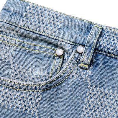 루이비통 FW25 라이트웨이트 자카드 데님 숏팬츠 블루 1AHVDO 1