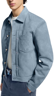 LOUIS VUITTON FW25 Suede Leather Jacket Blue - Fall Winter Type II Series. 1AHVLJ Lookbook LOUIS VUITTON FW25 Suede Leather Jacket Blue - Fall Winter Type II Series. 1AHVLJ