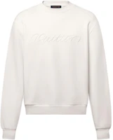 Louis Vuitton FW25 Crewneck Embroidered Long-Sleeve Sweatshirt White 1AHW03 Louis Vuitton FW25 Crewneck Embroidered Long-Sleeve Sweatshirt White 1AHW03