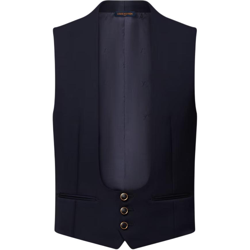LOUIS VUITTON FW25 Deep V-Neck Wool Sleeveless Single-Breasted Vest 1AIHKR