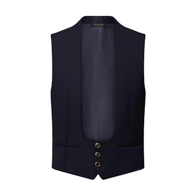 LOUIS VUITTON FW25 Deep V Wool Sleeveless Button-Up Vest 1AIHKP