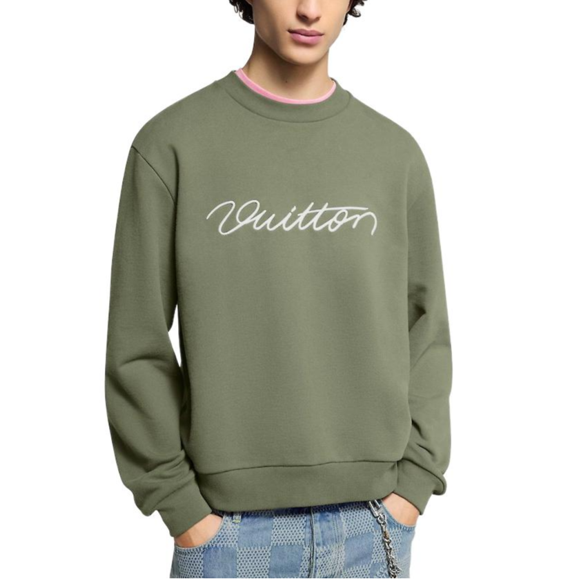 Lookbook 路易威登 FW25 綠色長袖字母圓領衛衣 1AHW13