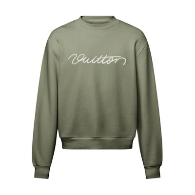 Louis Vuitton FW25 Green Crewneck Long Sleeve Logo Sweatshirt 1AHW15