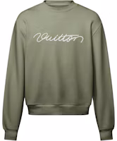 Buy Louis Vuitton FW25 Sweater Hijau Lengan Panjang Crewneck 1AHW16