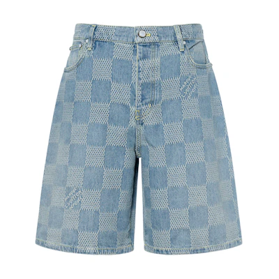 LOUIS VUITTON FW25 Jacquard Lightweight Denim Shorts Blue 1AHVDP