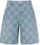 Order LOUIS VUITTON FW25 Celana Pendek Denim Ringan Jacquard Biru 1AHVDR