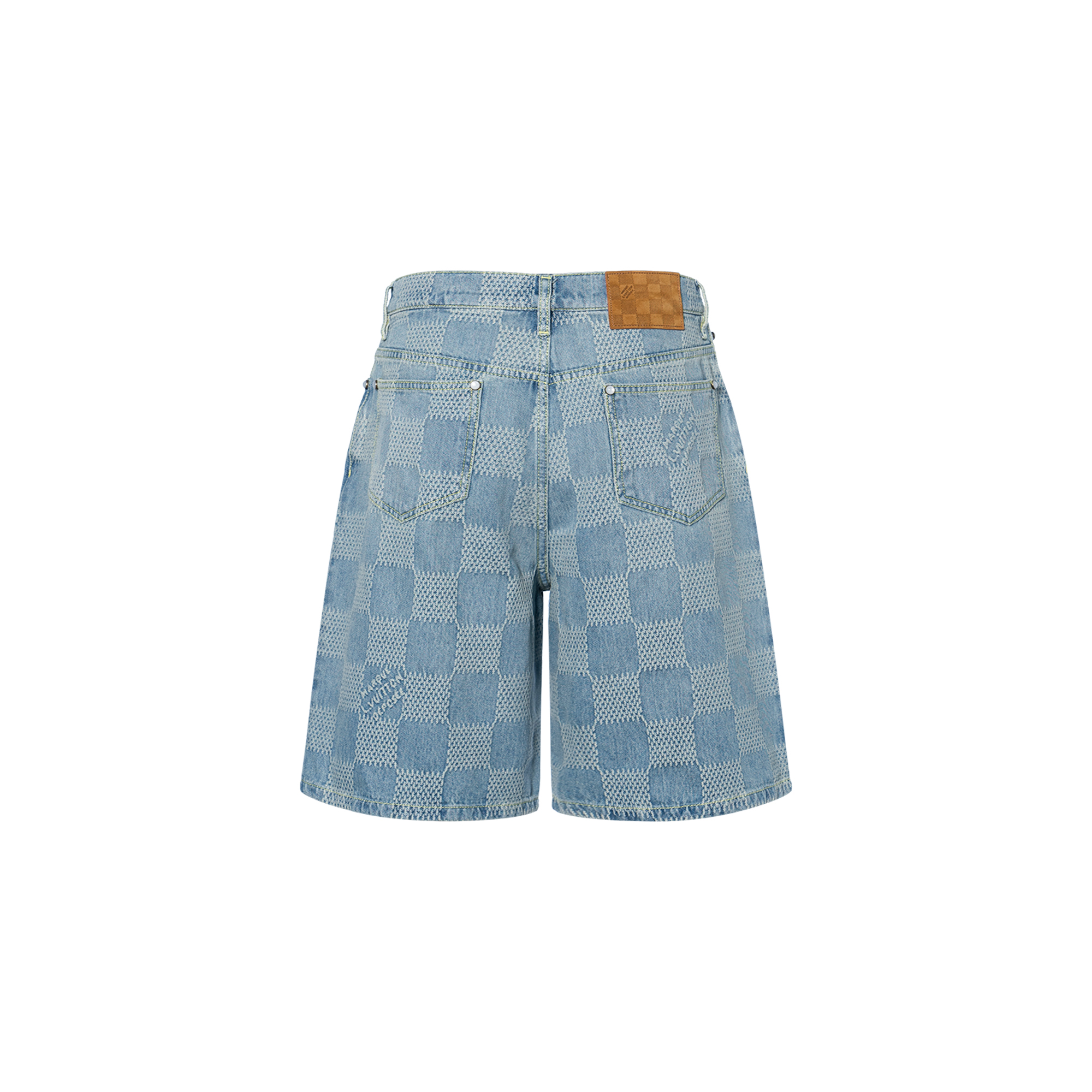 LOUIS VUITTON FW25 Jacquard Lightweight Denim Shorts Blue 1AHVDS 圖 3