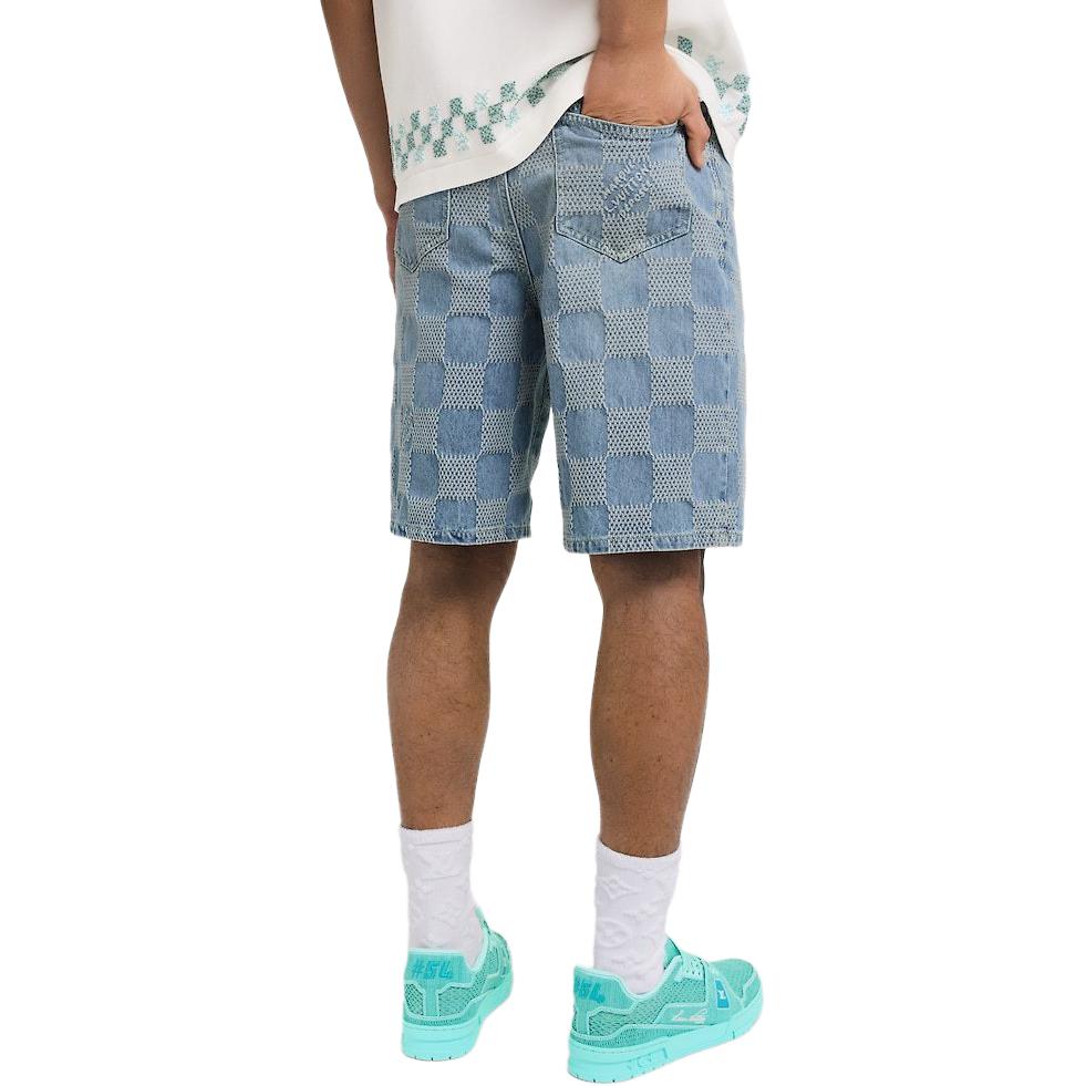 LOUIS VUITTON FW25 Jacquard Lightweight Denim Shorts Blue 1AHVDR 圖 5