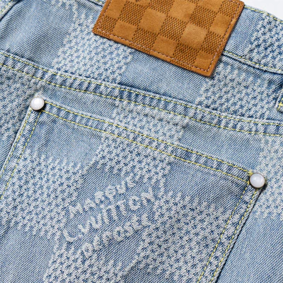 路易威登 FW25 蓝色提花轻便牛仔短裤 1AHVDS Cheap 路易威登 FW25 蓝色提花轻便牛仔短裤 1AHVDS