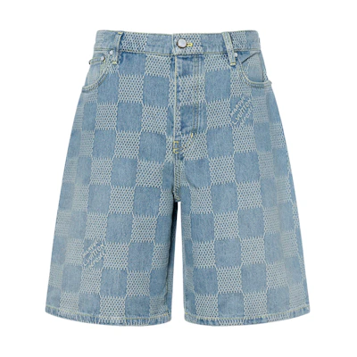 LOUIS VUITTON FW25 Lightweight Jacquard Denim Shorts Blue 1AHVDV