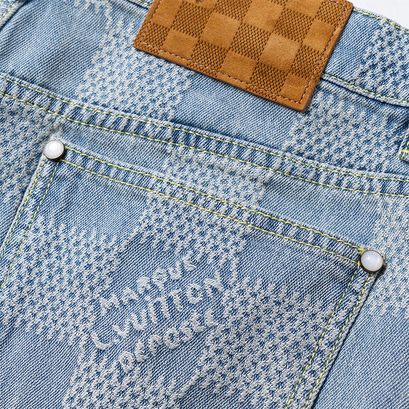 Louis Vuitton FW25 Lightweight Jacquard Denim Shorts Blue 1AHVDT 圖 8