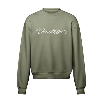 Louis Vuitton FW25 Pre-Fall Green Crewneck Long Sleeve Letter Sweatshirt 1AHW11