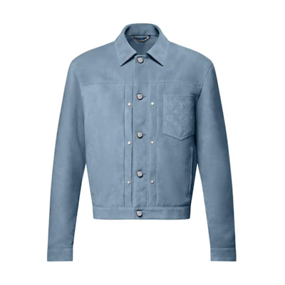 LOUIS VUITTON FW25 Suede Leather Jacket Type II Blue - Fall Collection 1AHVLK