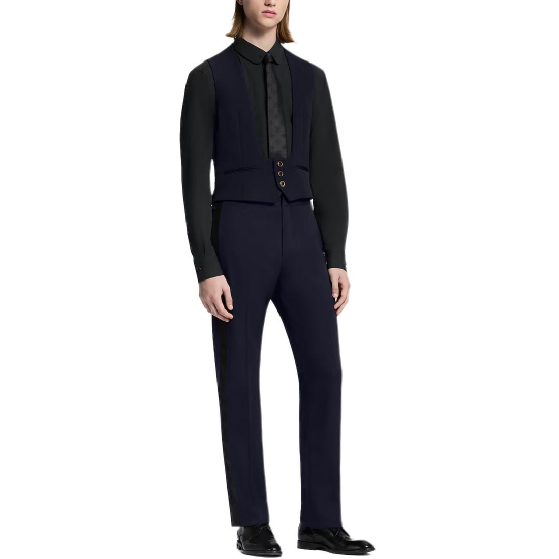 Shop 路易威登 FW25 羊毛深V领无袖单排扣马甲 1AIHKO