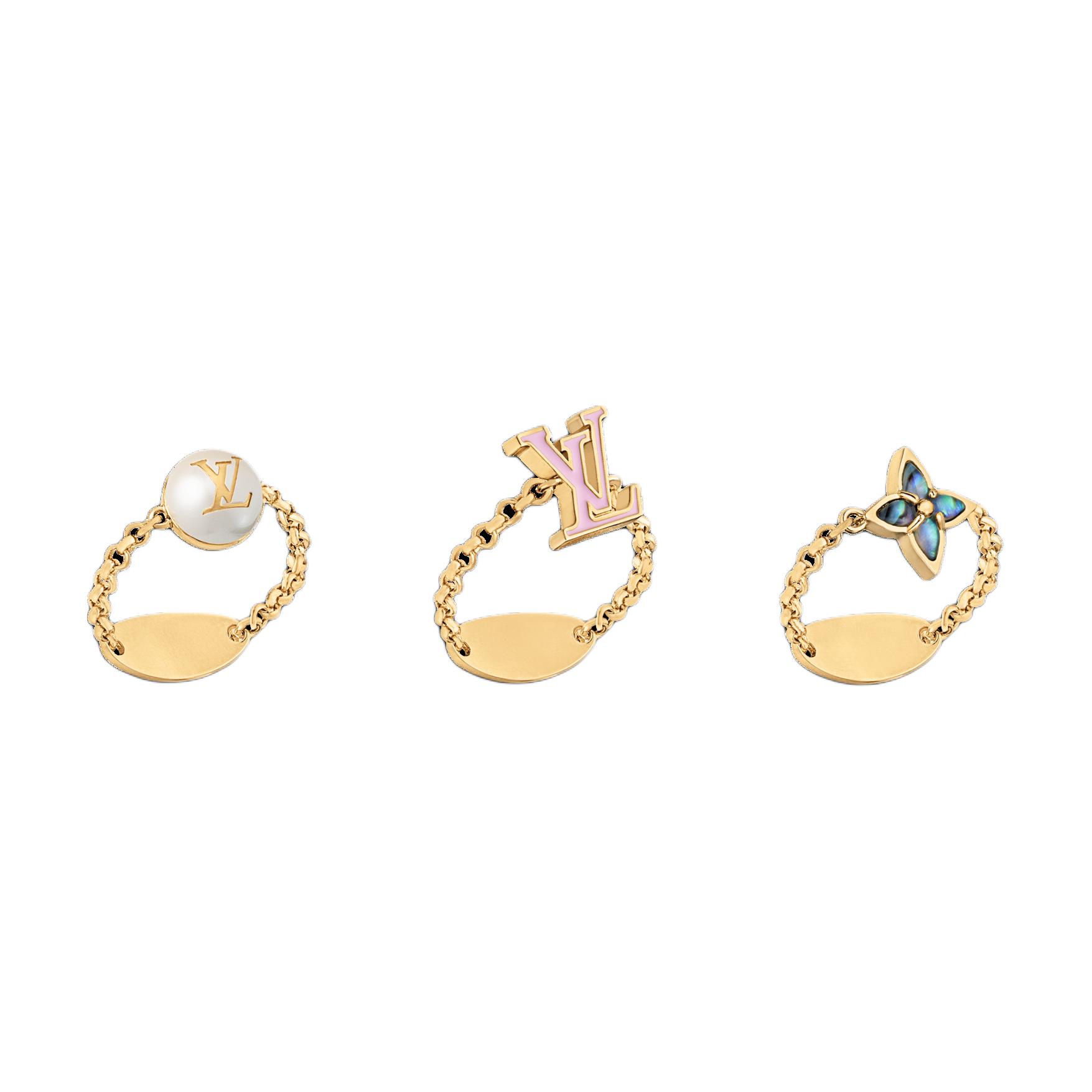 Lookbook LOUIS VUITTON Cincin Emas Mutiara Uniseks Aksesori Pasangan. M1377M