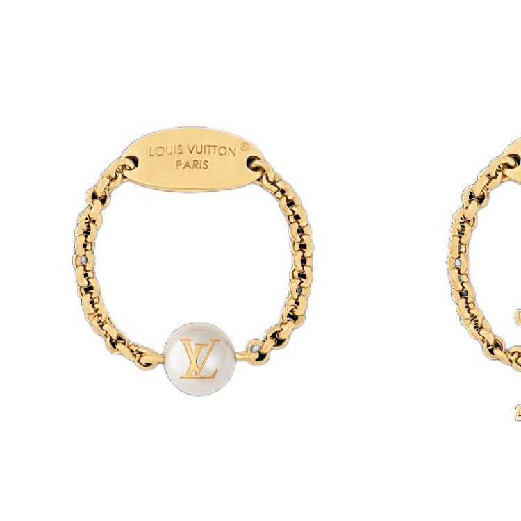 Shop LOUIS VUITTON Cincin Emas Mutiara Uniseks Aksesori Pasangan. M1377M