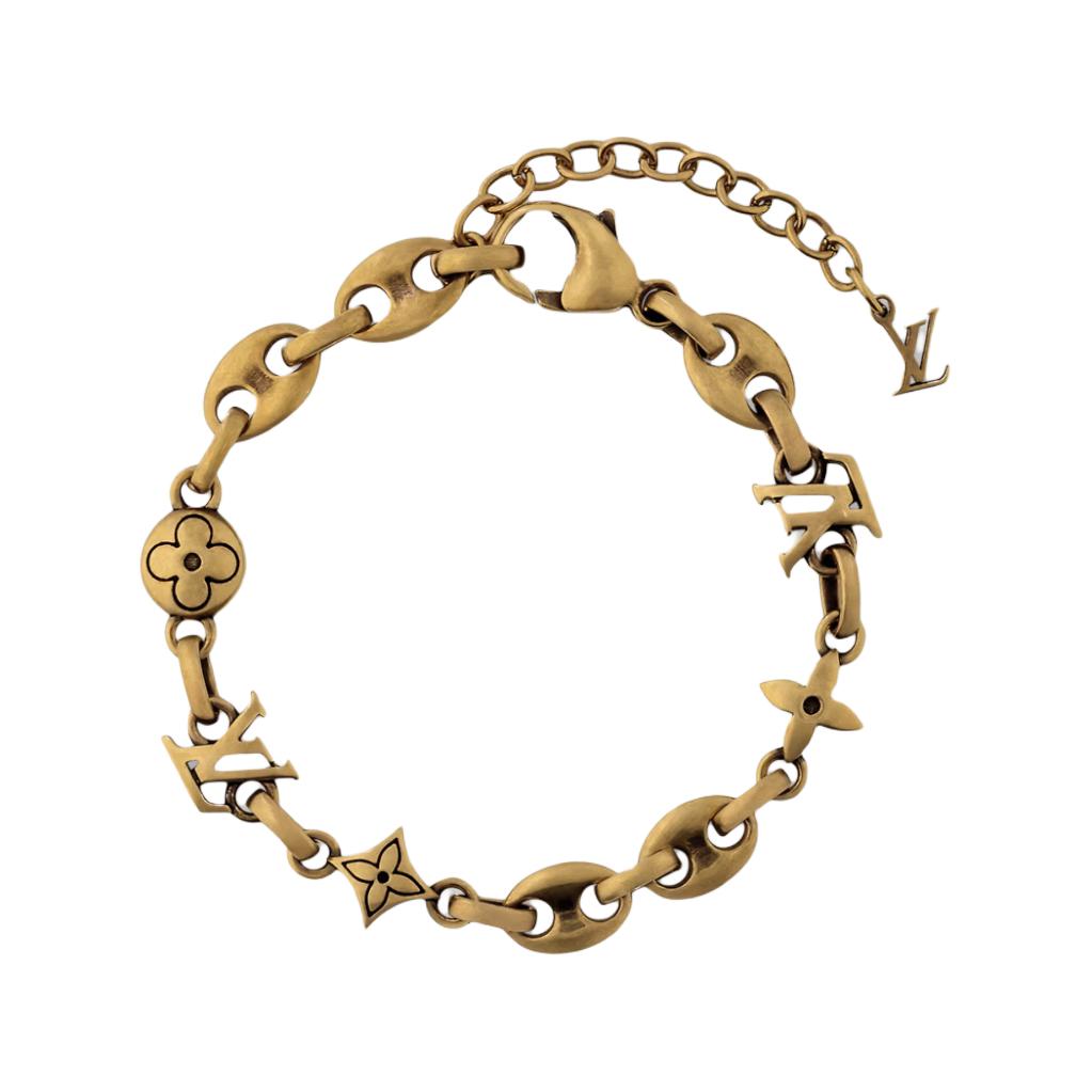 LOUIS VUITTON Gold  Metal Bracelet with Logo Design. M02746 圖 2