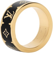 Louis Vuitton Gold Enamel Logo Ring Unisex Couple Design M1568M Louis Vuitton Gold Enamel Logo Ring Unisex Couple Design M1568M