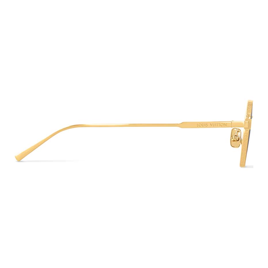 LOUIS VUITTON Gold Irregular Frame Sunglasses Unisex with Logo Detail. Z2192U 圖 4