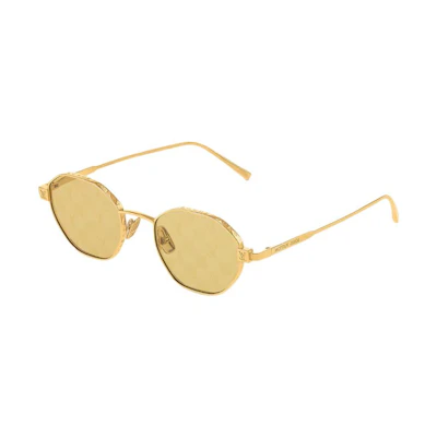 LOUIS VUITTON Gold Letter Engraved Irregular Metal Sunglasses for Men Z2193U