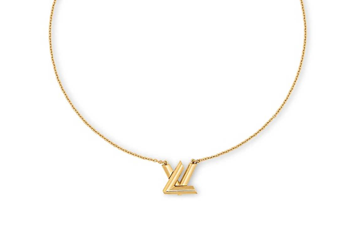 LOUIS VUITTON Gold Monogram Pendant Necklace Unisex Couples Design. M01729 圖 2