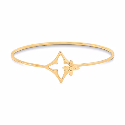 LOUIS VUITTON Gold Petal Design Unisex Bracelet - Couples Matching Jewelry. M1025M