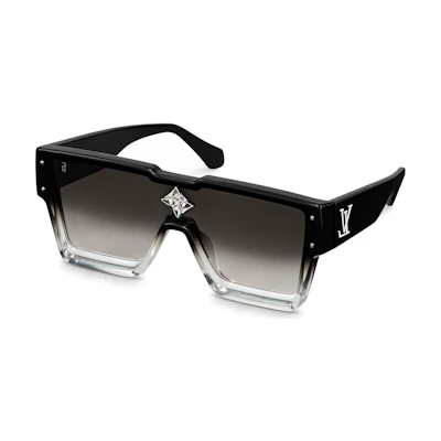 LOUIS VUITTON Gradient Black Logo Sunglasses Unisex Irregular Frame Style. Z1736W