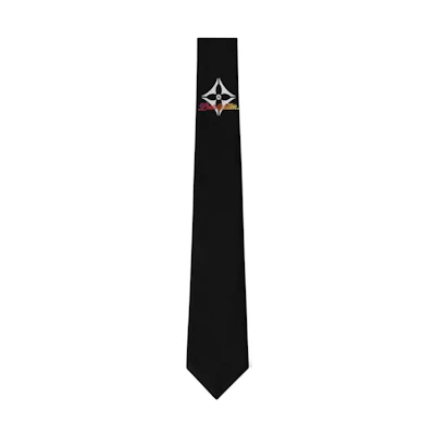 LOUIS VUITTON Gradient Design Silk Tie Black. M96062