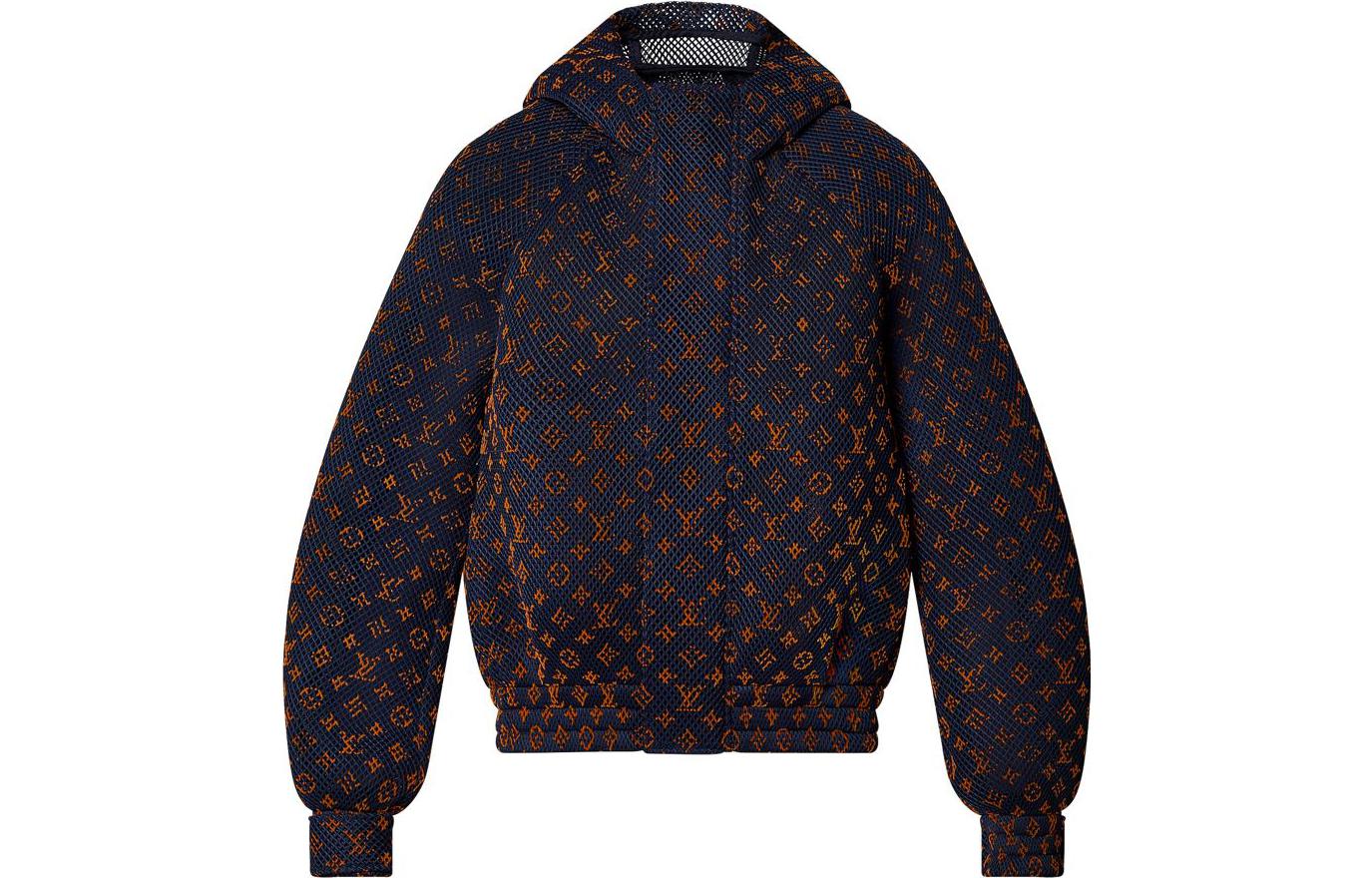 Order LOUIS VUITTON Jaket Pinggang Logo Gradient Grid Print Orange 1AAVBM