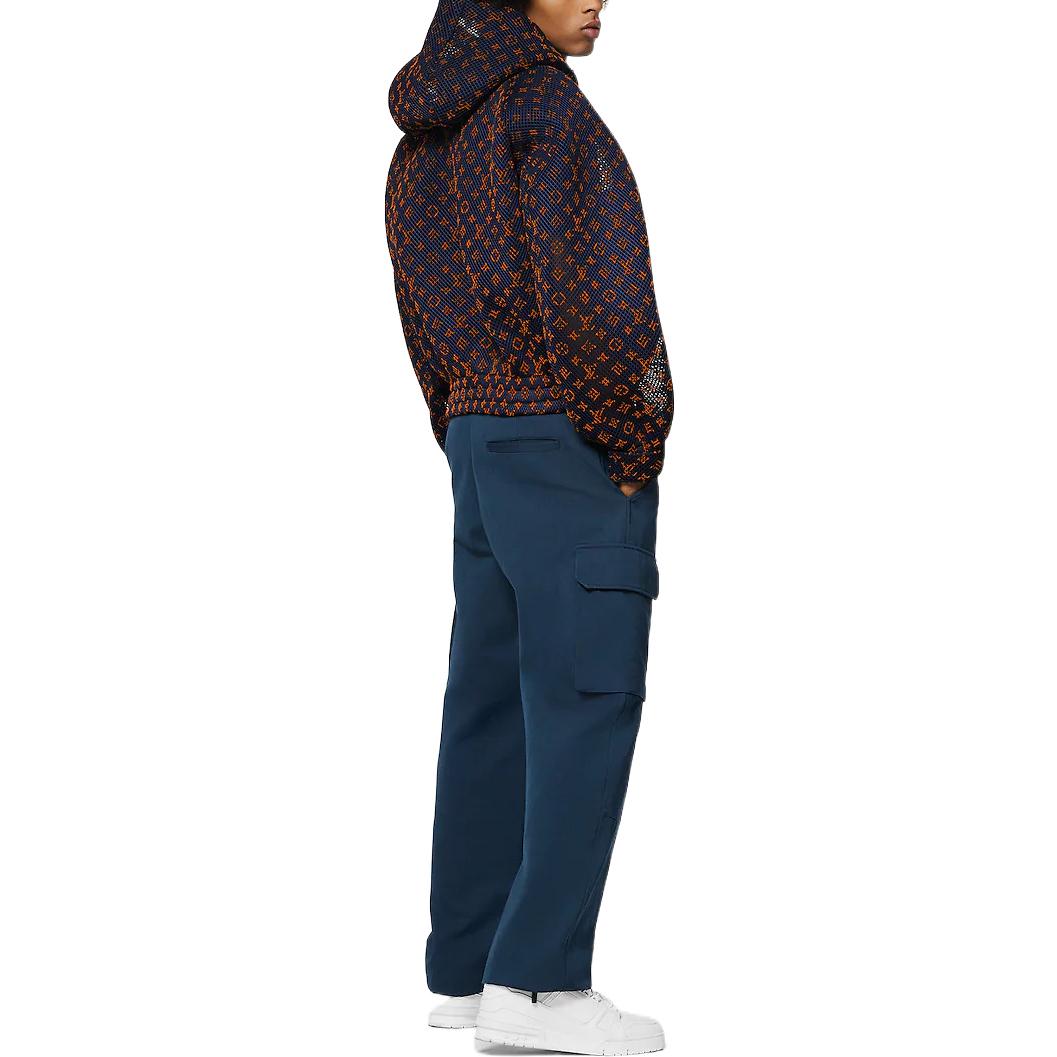 Shop LOUIS VUITTON Jaket Pinggang Logo Gradient Grid Print Orange 1AAVBM