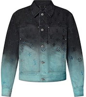 LOUIS VUITTON Gradient Logo Embroidered Denim Jacket Unisex Smog Blue. 1AFV97 LOUIS VUITTON Gradient Logo Embroidered Denim Jacket Unisex Smog Blue. 1AFV97