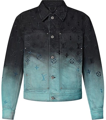 LOUIS VUITTON Gradient Logo Embroidered Denim Jacket Unisex Smog Blue. 1AFV97 Buy LOUIS VUITTON Gradient Logo Embroidered Denim Jacket Unisex Smog Blue. 1AFV97