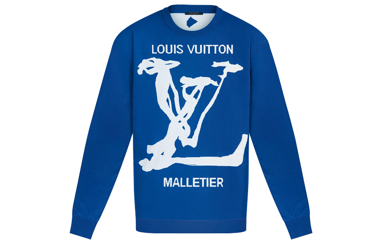 Louis Vuitton Graffiti Inlay Sweatshirt Navy Blue 1A7QU9