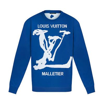 Louis Vuitton Graffiti Inlay Sweatshirt Navy Blue 1A7QU9