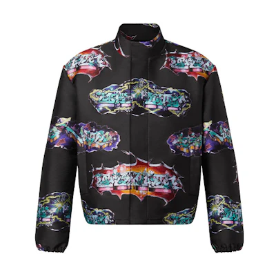Louis Vuitton Graffiti Pattern Fitted Jacket Black FW22 1AA4NA