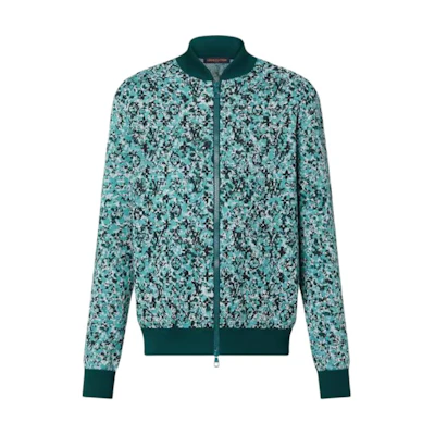 LOUIS VUITTON Graphic Cotton Knit Full-Zip Jacket Blue Outerwear. 1ABJ8R