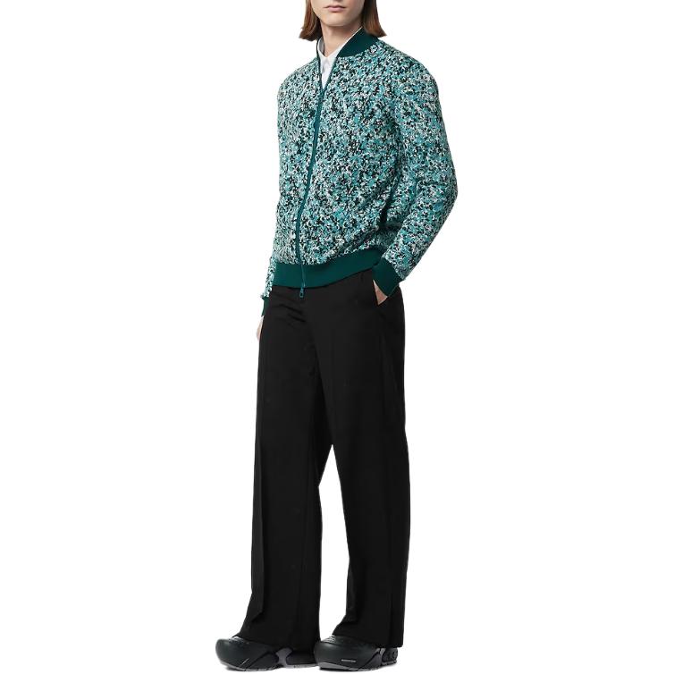 Lookbook 루이비통 그래픽 코튼 니트 풀짚 자켓 블루 아우터웨어. 1ABJ8R