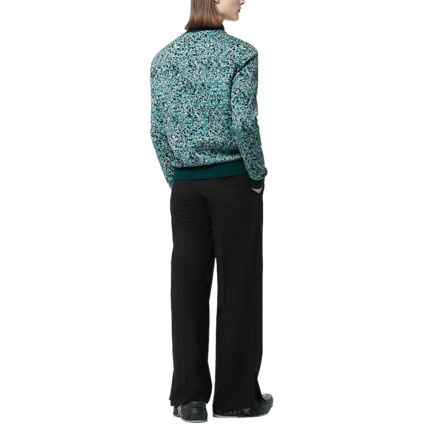 Shop 루이비통 그래픽 코튼 니트 풀짚 자켓 블루 아우터웨어. 1ABJ8R