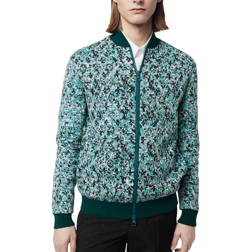 Purchase 루이비통 그래픽 코튼 니트 풀짚 자켓 블루 아우터웨어. 1ABJ8R