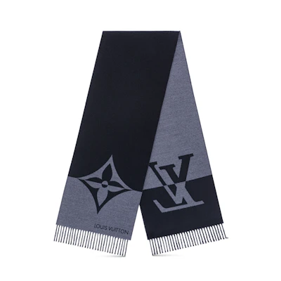 Louis Vuitton Graphic Dual-Tone Knit Scarf Black M79097