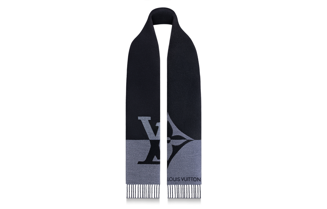 Louis Vuitton Graphic Dual-Tone Knit Scarf  Black M79097 圖 4