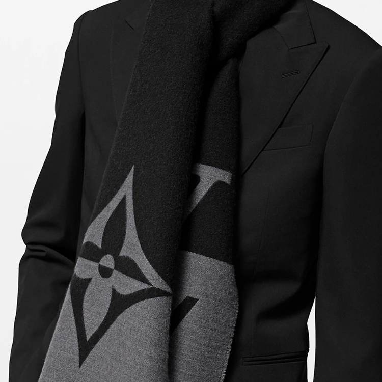 Louis Vuitton Graphic Dual-Tone Knit Scarf  Black M79097 圖 5