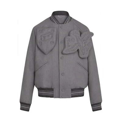 Louis Vuitton Gray Padded Baseball Collar Jacket 1A5Q7V