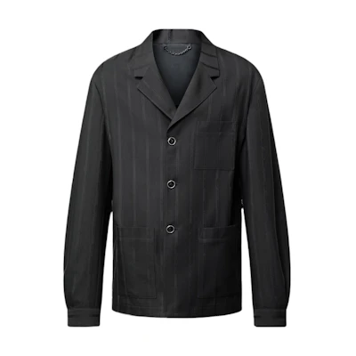 Louis Vuitton Gray Unstructured Striped Single-Breasted Jacket 1AGMUU