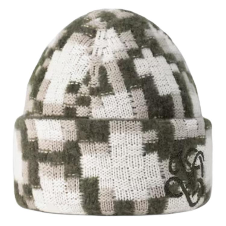 Louis Vuitton Green Logo Lambswool Nylon Beanie Unisex Couple Style Hat M7973A