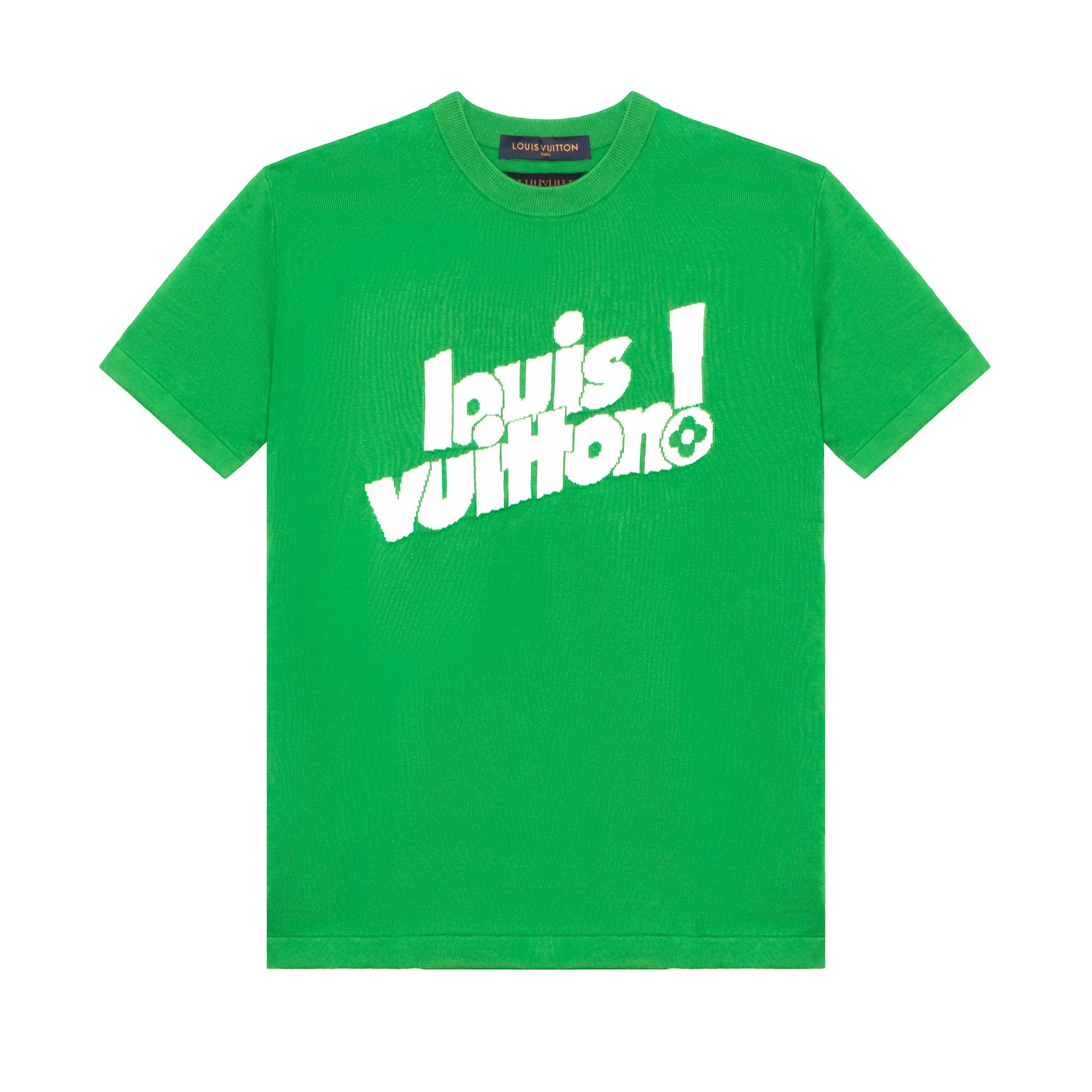 LOUIS VUITTON Green Logo Print Classic Crewneck T-Shirt. 1A97OB
